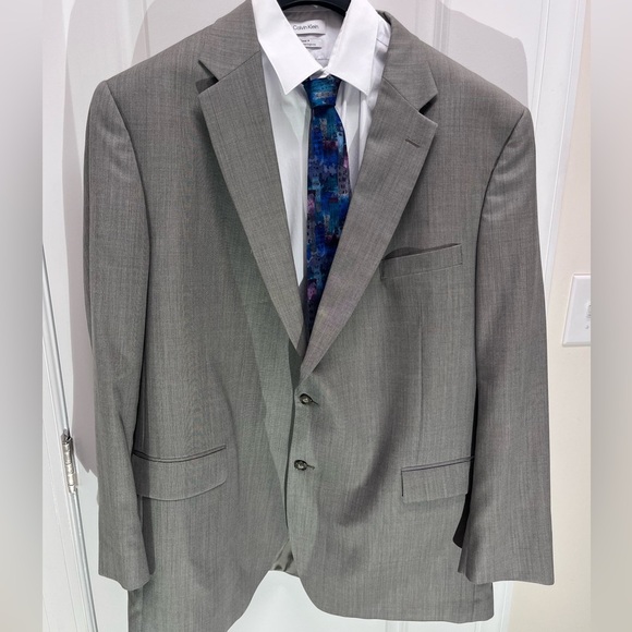 Jos A Bank travelers collection Men’s blazer jacket wool beige/grey 52L 2 button - Picture 2 of 16